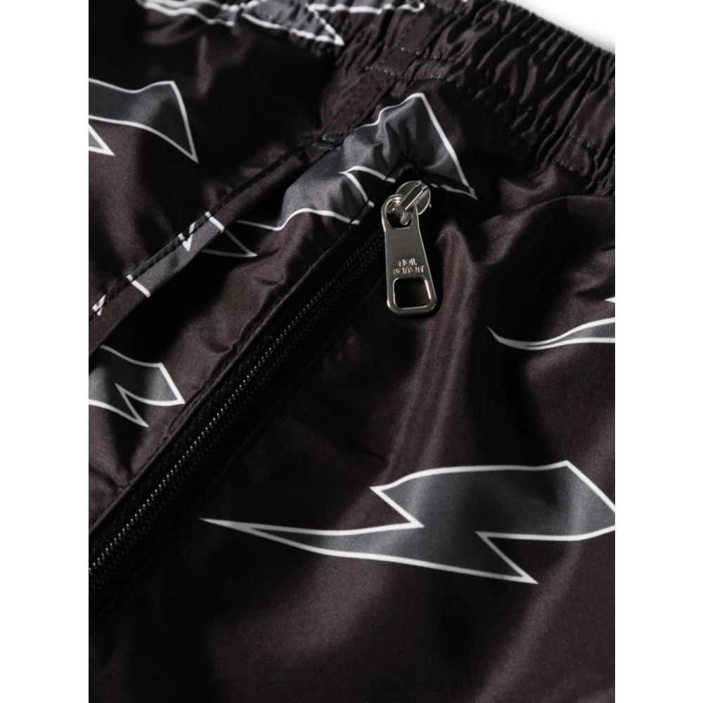 Neil Barrett Zwarte Shorts met Thunderbolt Print Black Heren