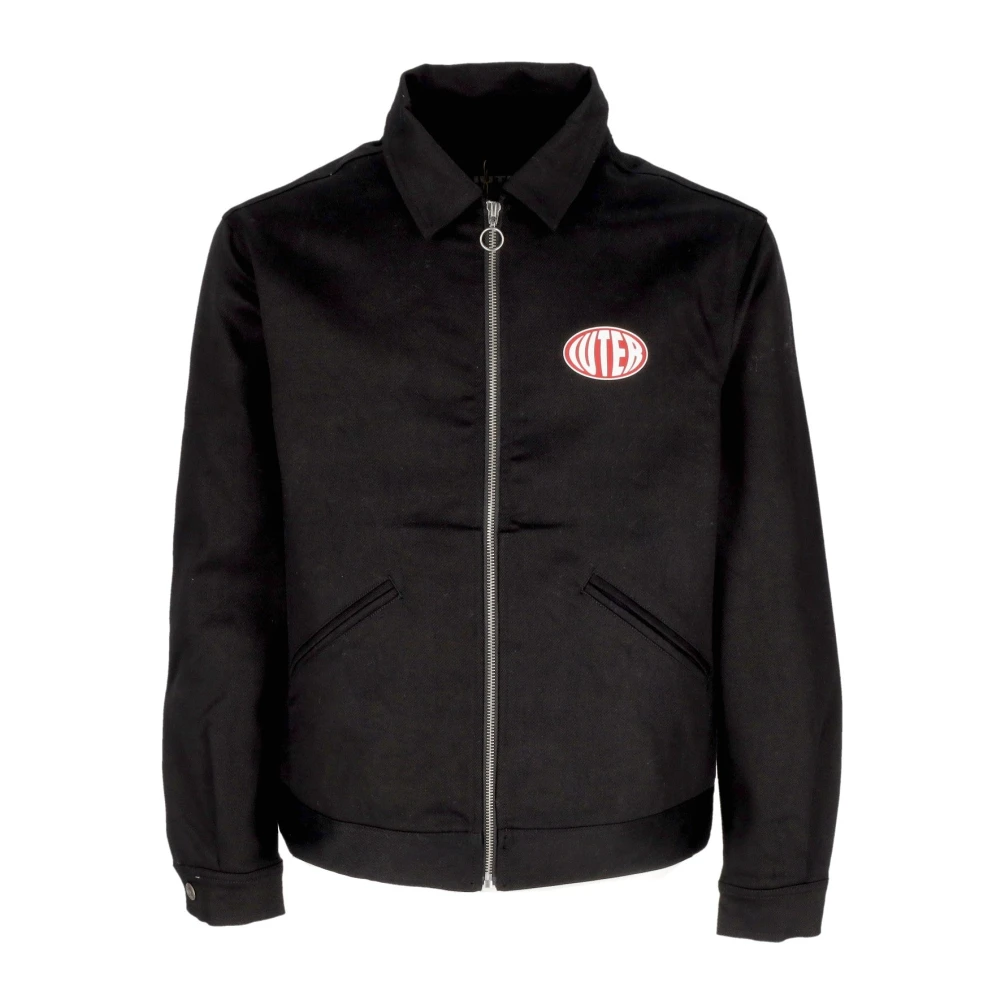 Iuter Mannelijk Zwart E Lichtgewicht Jas Met Centrale Rits