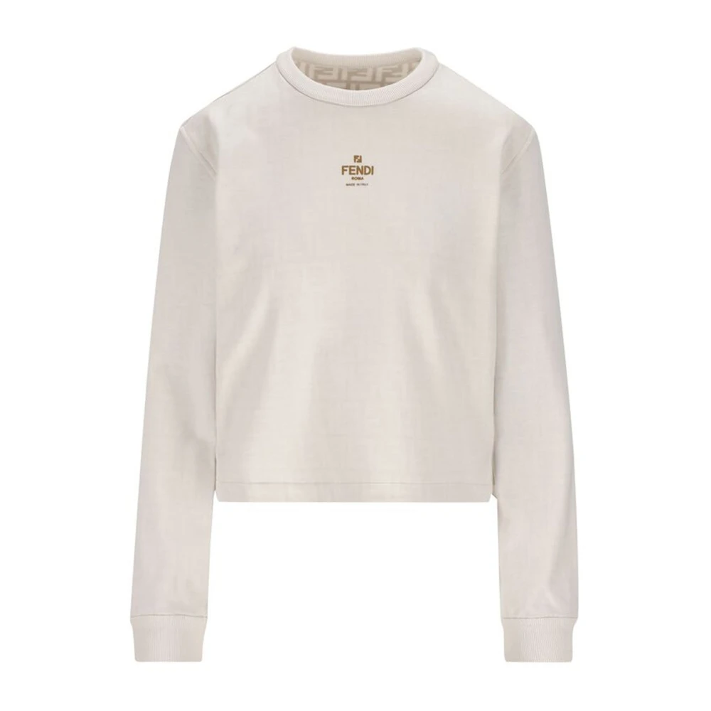 Fendi Omkeerbare Sweatshirt met Geborduurd Logo White Dames