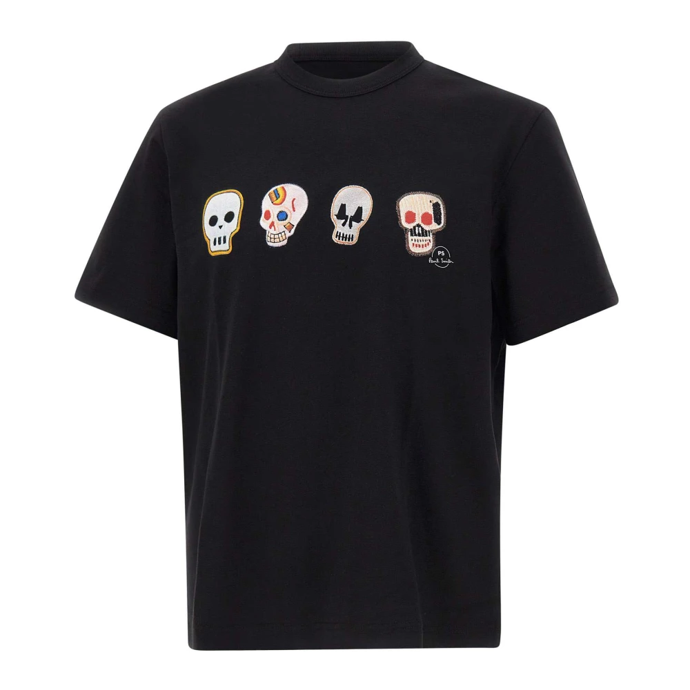 Paul Smith Mannelijk Zwart Tops Heren, 2XL, Katoen, Skulls T-Shirt