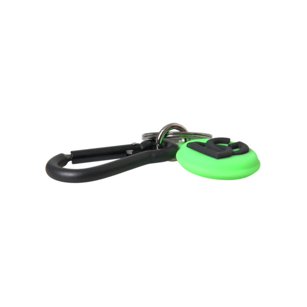 Dolce & Gabbana Groene Rubberen Logo Sleutelhanger Green Heren