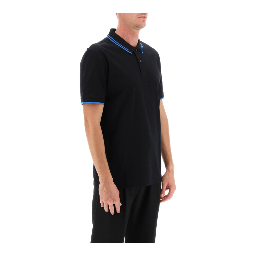 Boss Slim Fit Polo Shirt met Gestreepte Kraag Black Heren