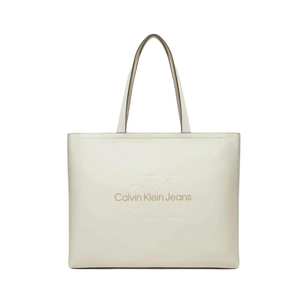 Calvin Klein Jeans Witte Polyurethaan Dames Handtas Lente Zomer White Dames