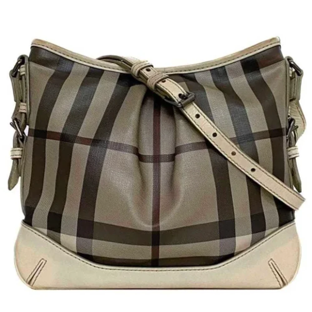 Burberry Vintage Pre-owned Leather shoulder-bags Gray Dames