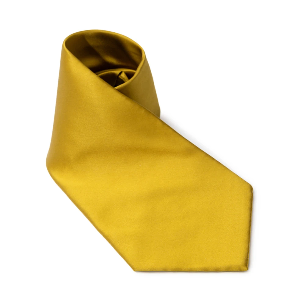 Dolce & Gabbana Mosterd Zijden Stropdas Yellow Heren