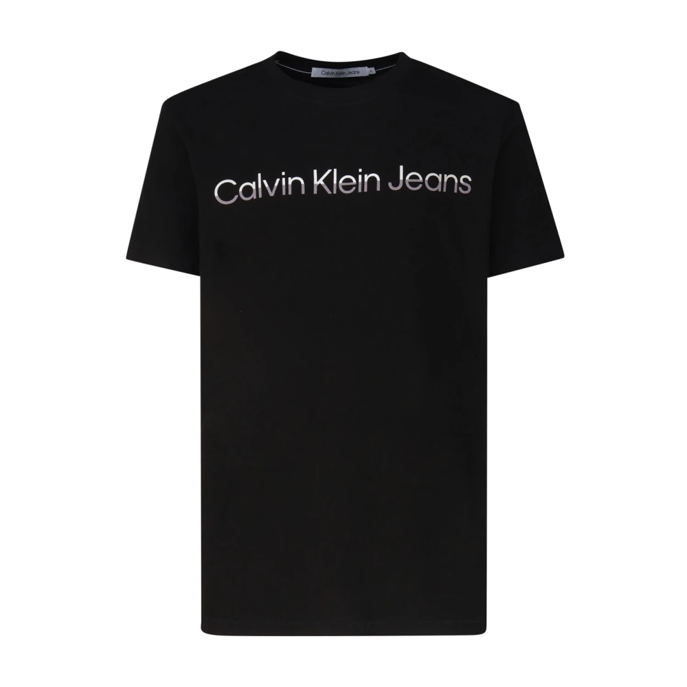 Calvin Klein Zwarte Katoenen T-shirt met Logo Black Heren