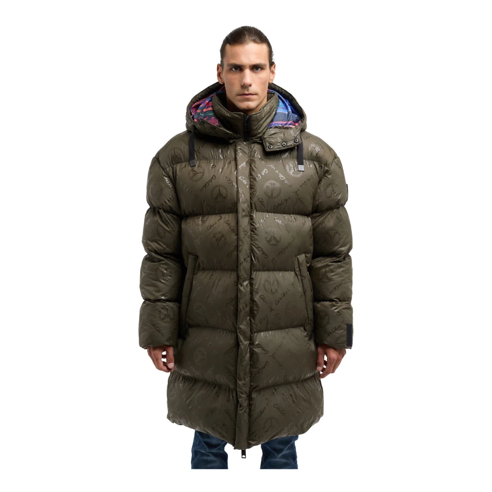 carlo colucci Gewatteerde Oversized Mantel DeZordo Green Heren