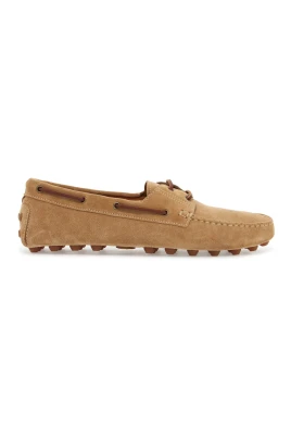 Biscuit Mocka Läder Loafers med Gummisula