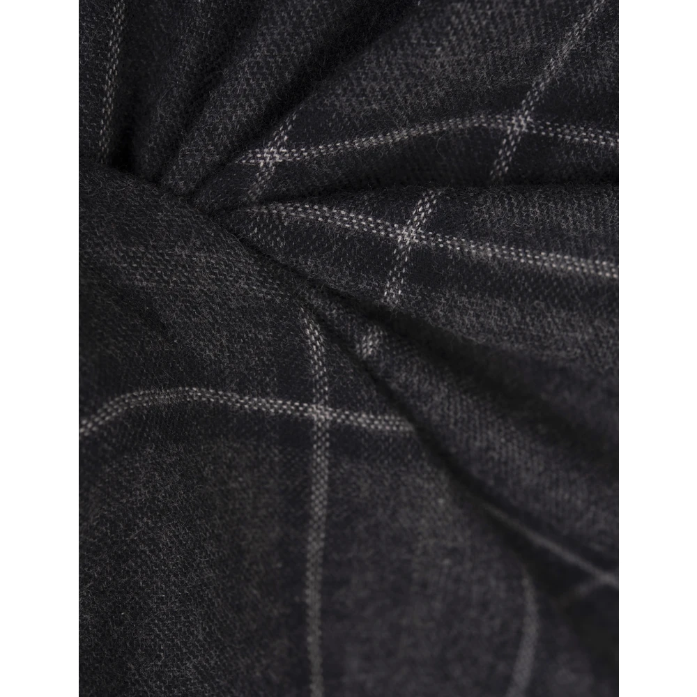 Kiton Grijze Zip-Up Hoodie met Blauw Ruitpatroon Gray Heren