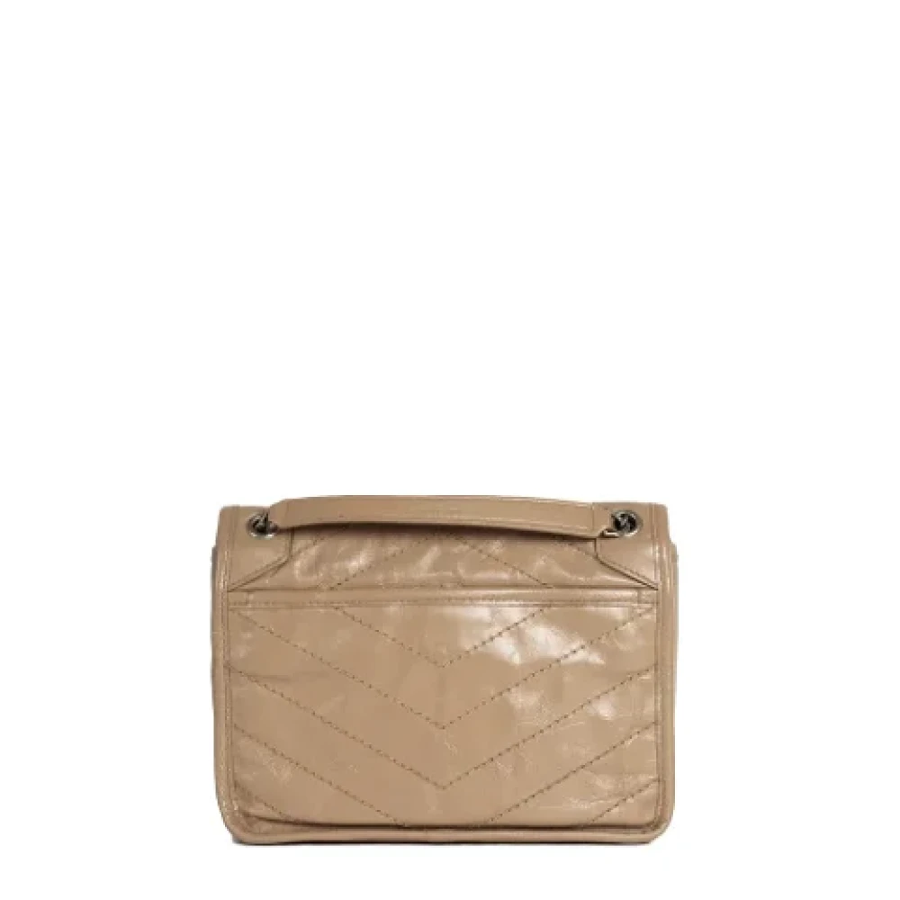 Yves Saint Laurent Vintage Pre-owned Leather shoulder-bags Beige Dames