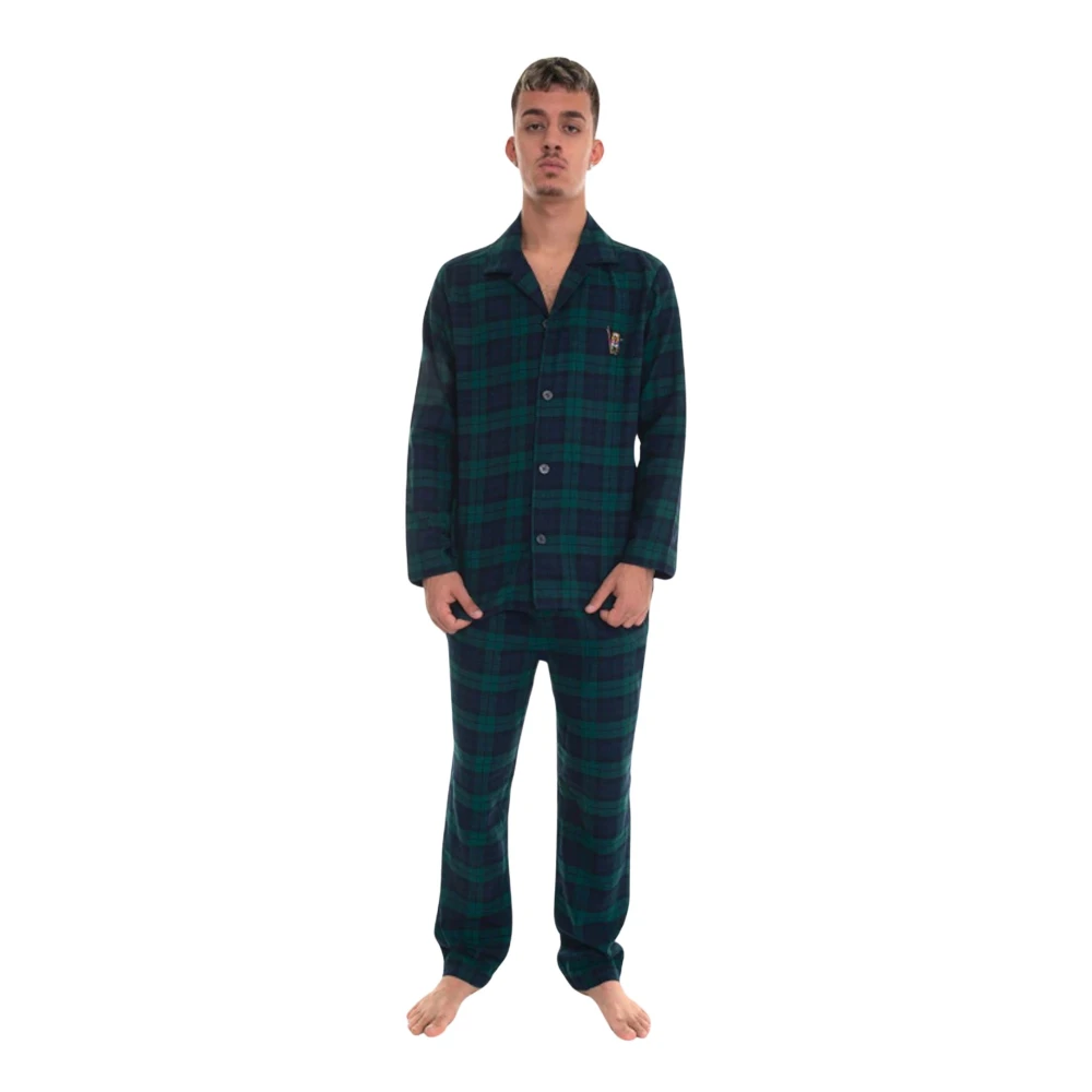 Polo Ralph Lauren Underwear Pyjama met tartanruit model 'FLANNEL HOLIDAY BEAR'