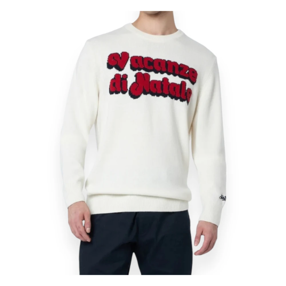 MC2 Saint Barth Vakantie Logo Sweater Collectie Beige Heren