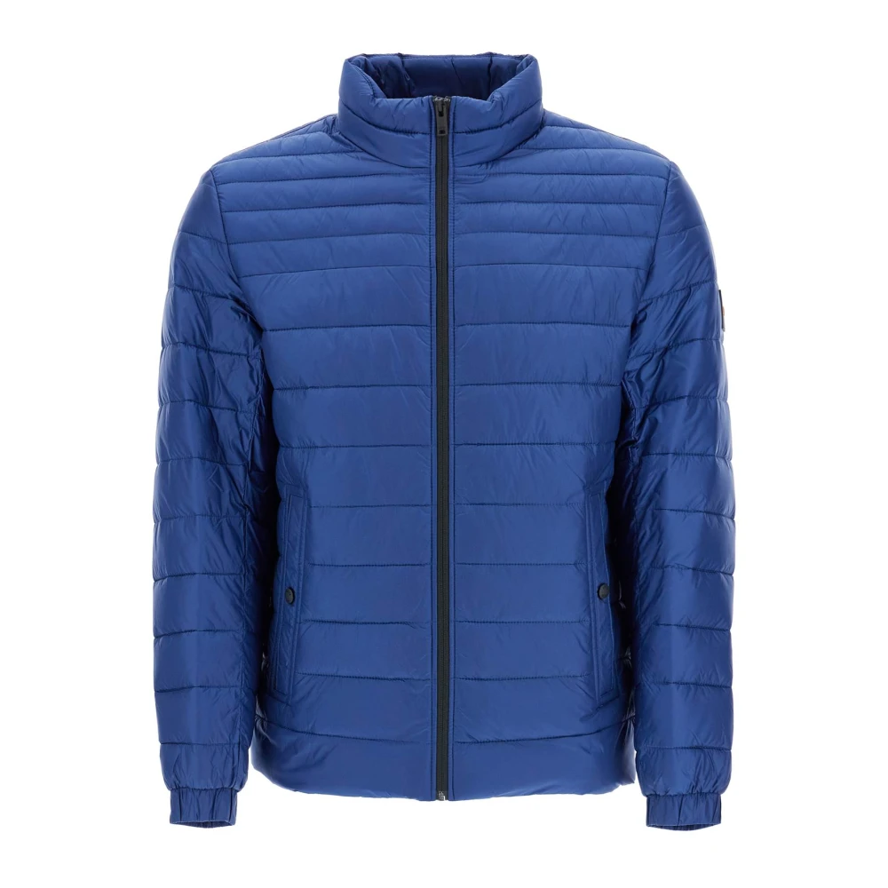 Boss Blauw gestreept colbert met hoge kraag Blue Heren