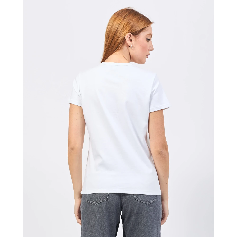 Hugo Boss Witte T-shirt met Double B-monogram White Dames