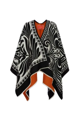 Vändbar Poncho i Ullfilt