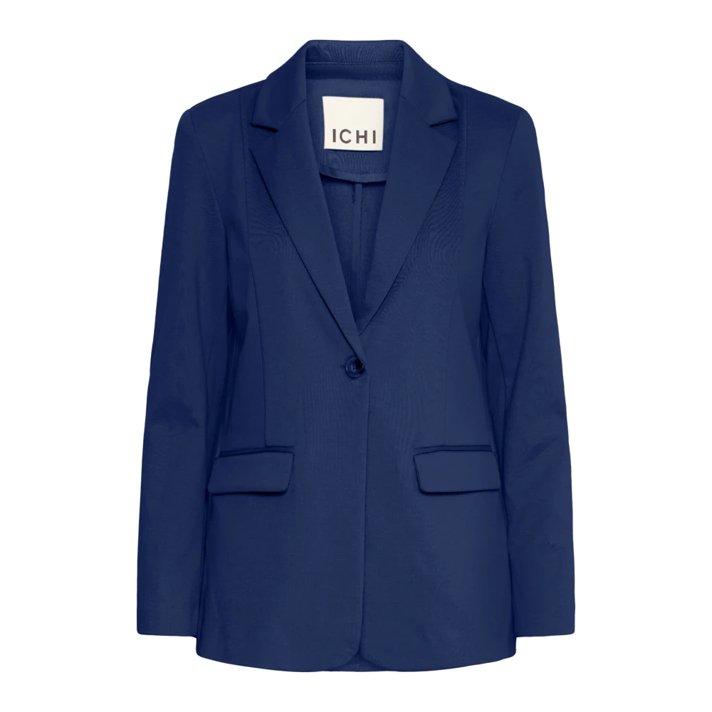 Ichi Middeleeuws Blauw Blazerjasje Lange Mouw Blue Dames