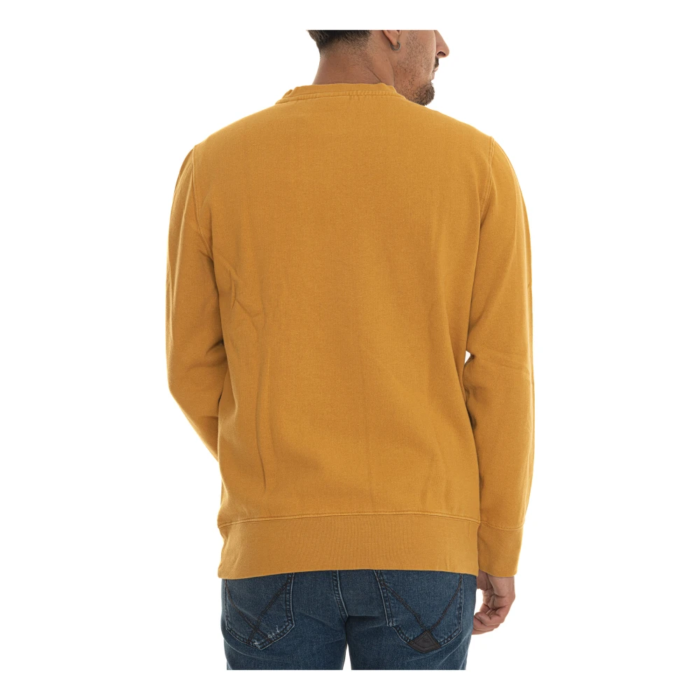 Gant Effen Crewneck Sweatshirt met Pluche Interieur Yellow Heren