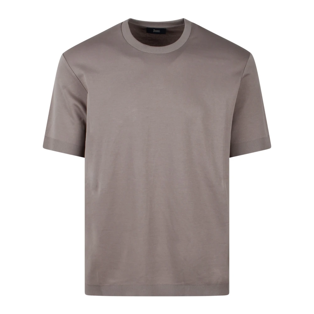 Herno Dove Grey T-Shirt met Ribboorden Gray Heren