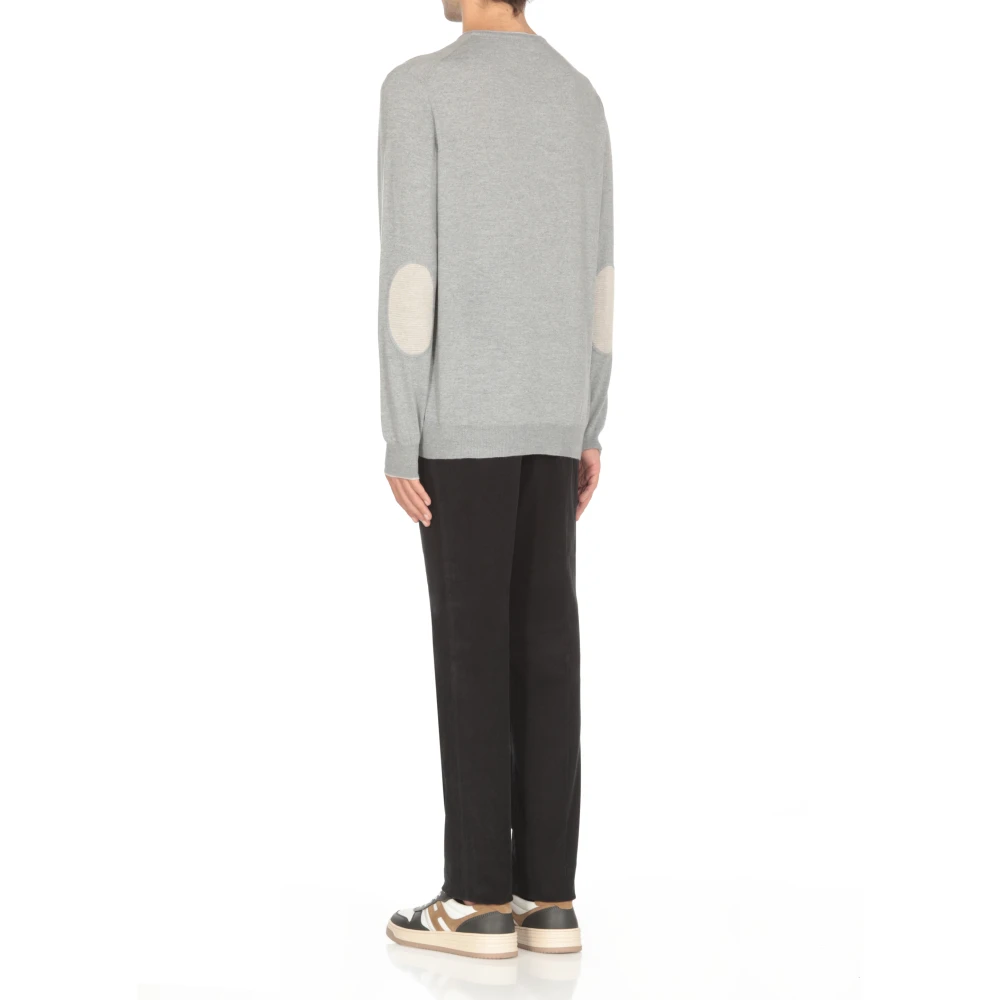 Fay Contrast Detail Wollen Trui Mannen Gray Heren
