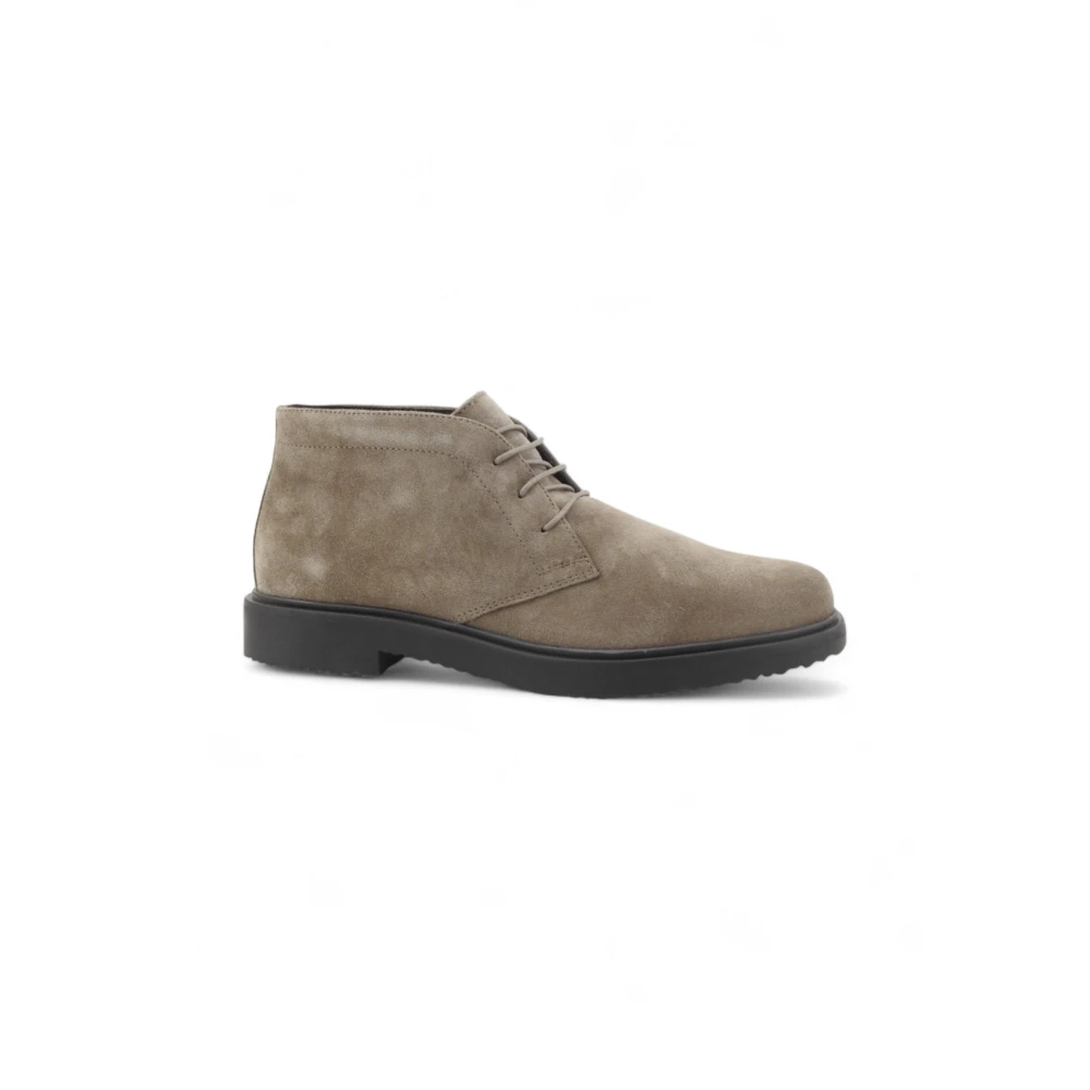 Geox Mannelijk Beige Schoenen Heren, 42 Eu, Leer, Massimiano Veterlaarzen