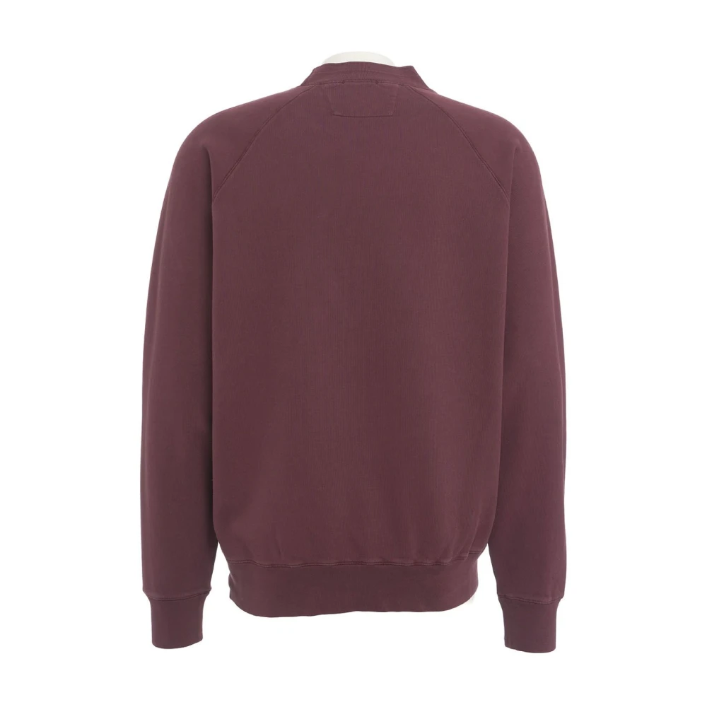 C.P. Company Rode Geborduurde Logo Sweatshirt Aw24 Red Heren
