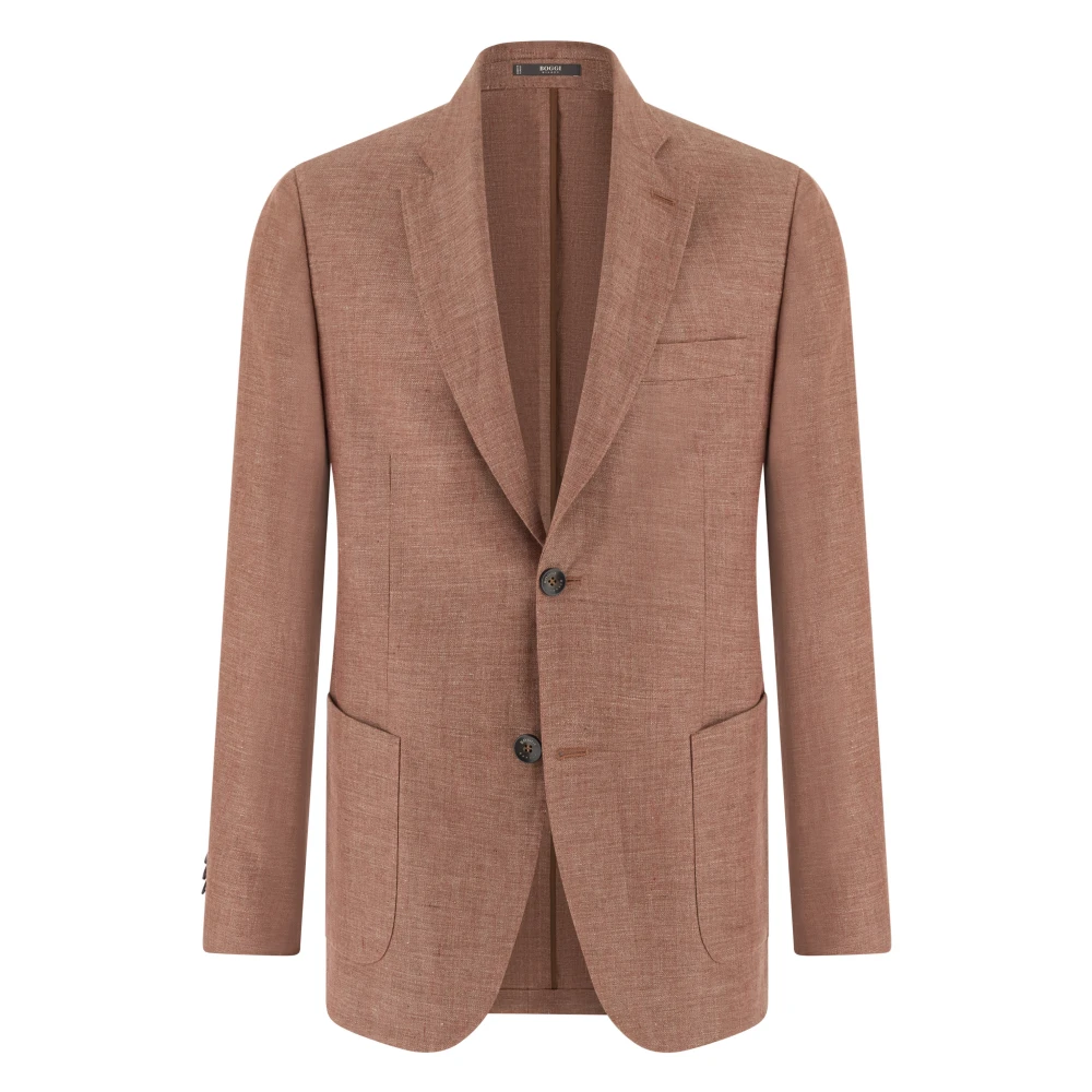 Boggi Milano Homme Orange - Veste En Pur Lin Mélange - Vestes - Taille: S