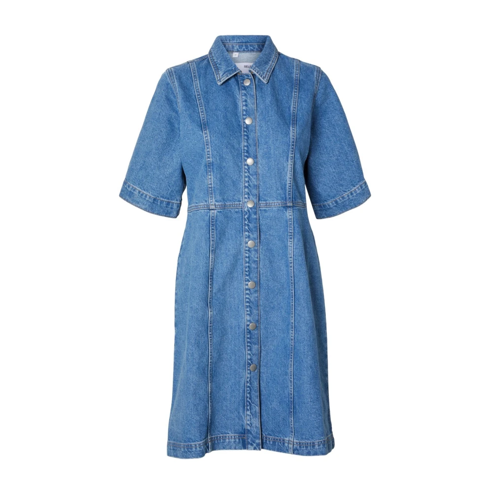 Emmy Ss Midi Denim Dress - Light Blue Denim