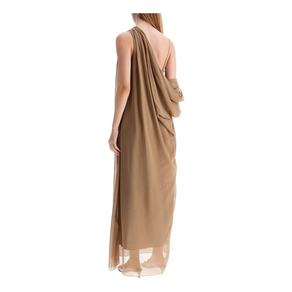 Khaite Zijden chiffon maxi jurk Beige Dames
