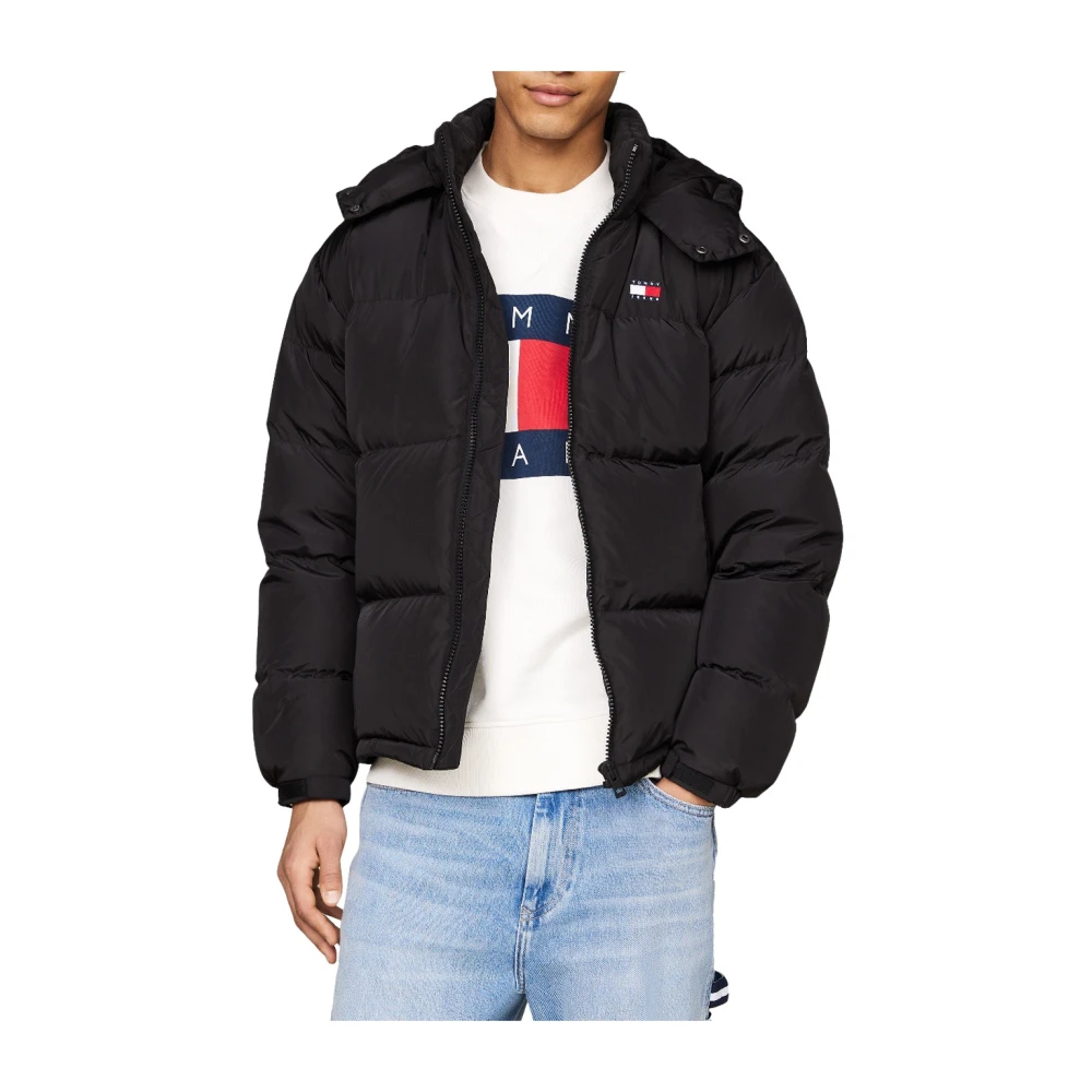Tommy Jeans Zwarte Pufferjas Alaska Stijl Black Heren