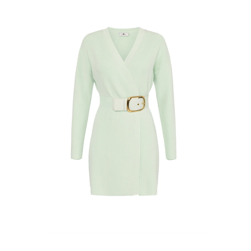 Elisabetta Franchi Groene Gekruiste Mini Jurk Green Dames