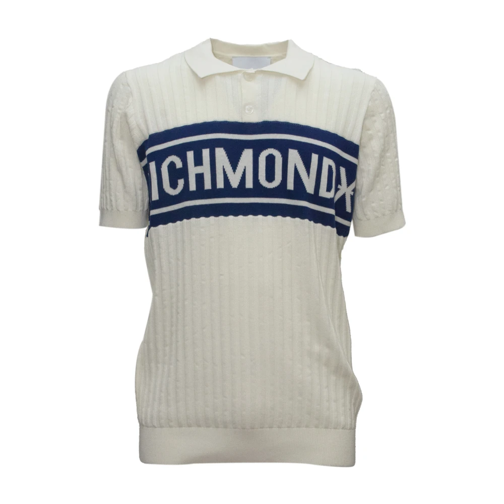 John Richmond Wit Katoenen Polo Shirt Ump24216Po White Heren