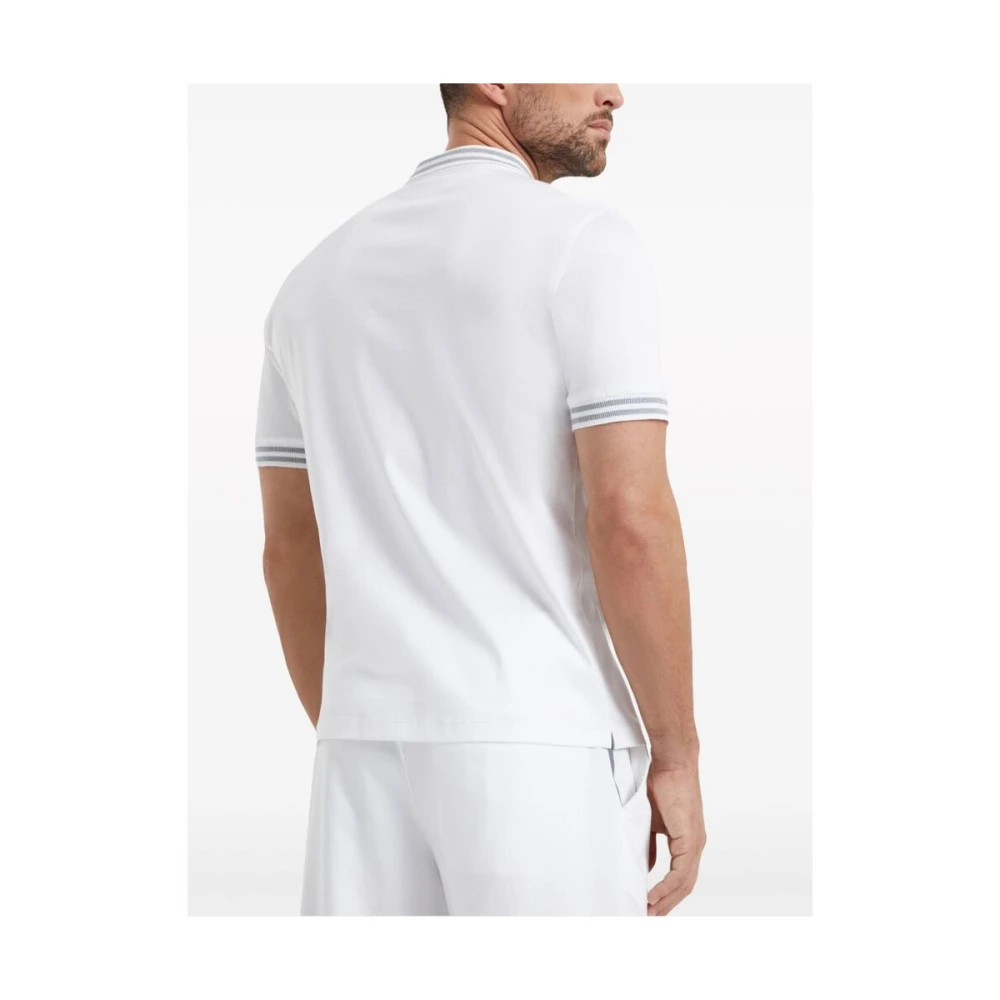 BRUNELLO CUCINELLI Witte Katoenen Polotrui Geborduurd Logo White Heren