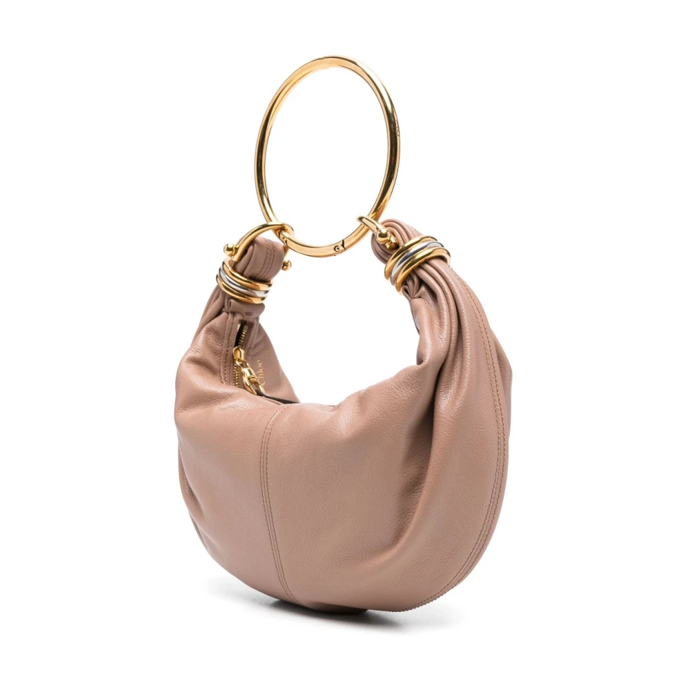 Chloé Hobo Tas met Gouden Logo Pink Dames
