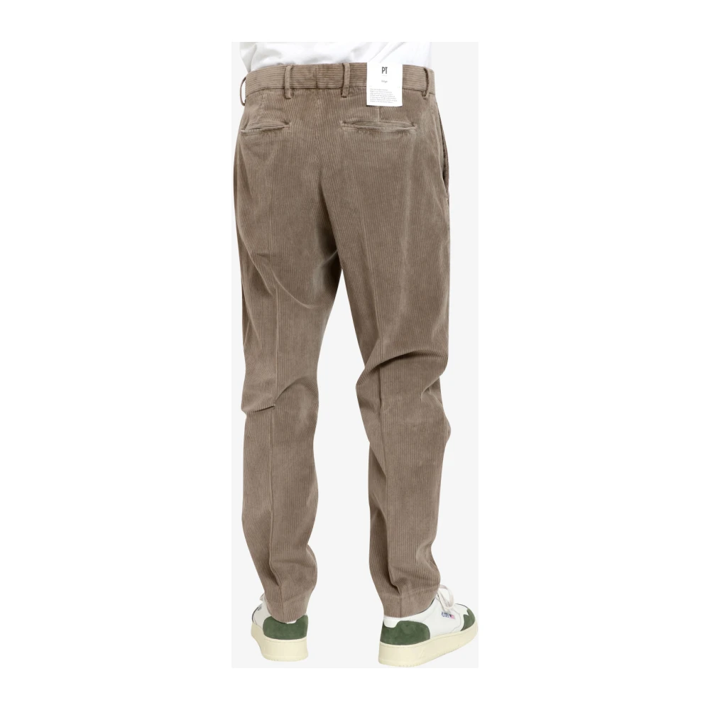 PT Torino Ribfluweel Op Maat Gemaakte Broek Gray Heren