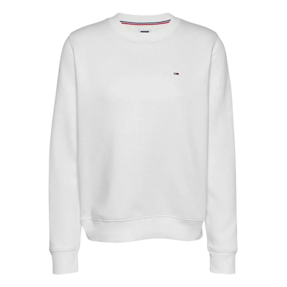 Tommy Hilfiger Witte Sweater met Kangoeroezak White Dames