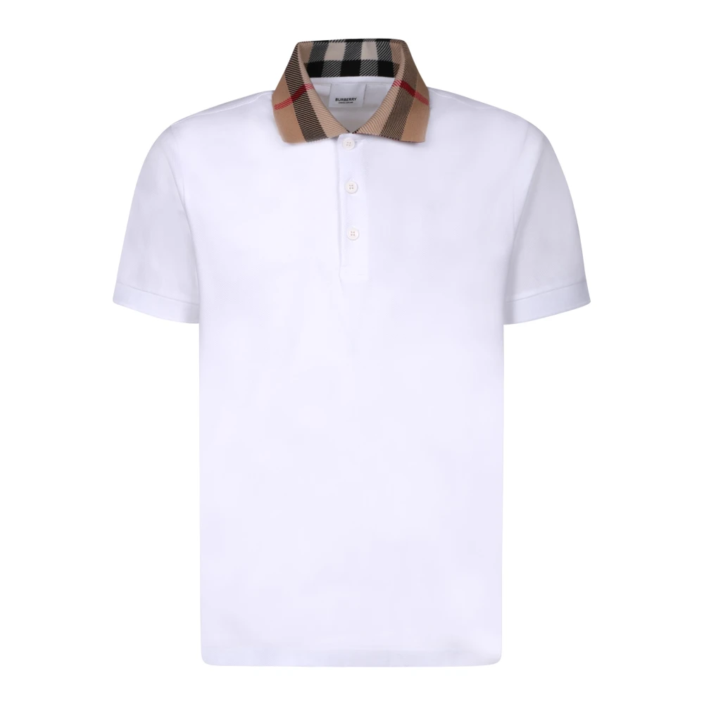 Burberry Klassieke Check Polo Shirt White Heren