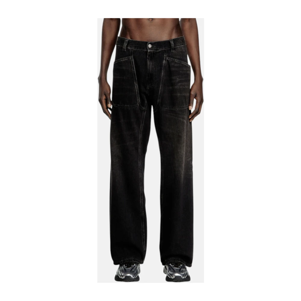 Diesel Skinny-Fit Versleten Zwarte Jeans Black Heren