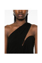 black-strapless-draped-ruched-dress