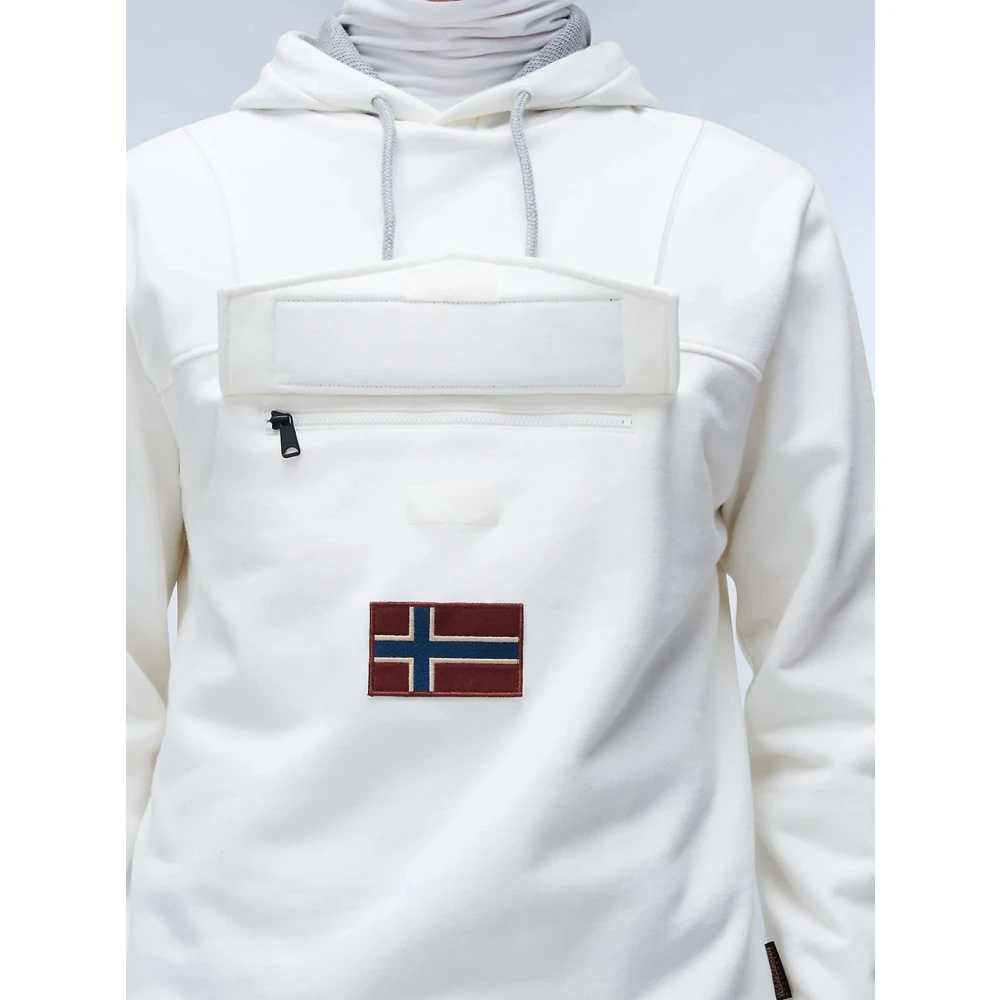 Napapijri Winter hoodie Rainforest stijl White Heren