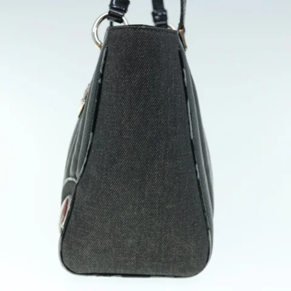Dior Vintage Pre-owned Canvas handbags Black Dames