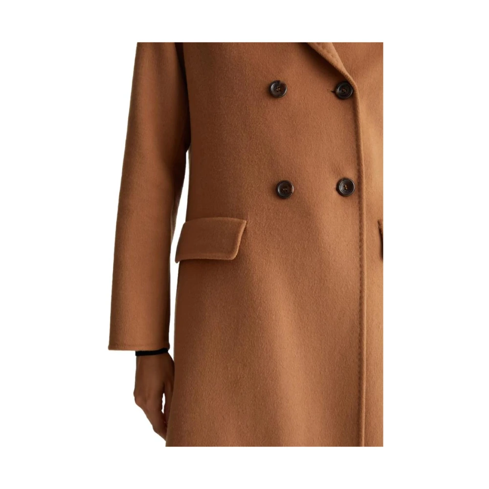 Liu Jo Double-Breasted Kamelenjas met Peak Revers Brown Dames