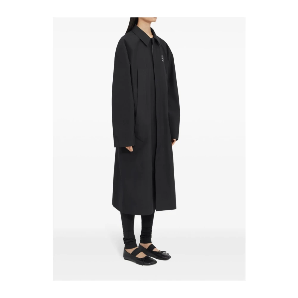 MM6 Maison Margiela Zwarte Trenchcoat Black Heren