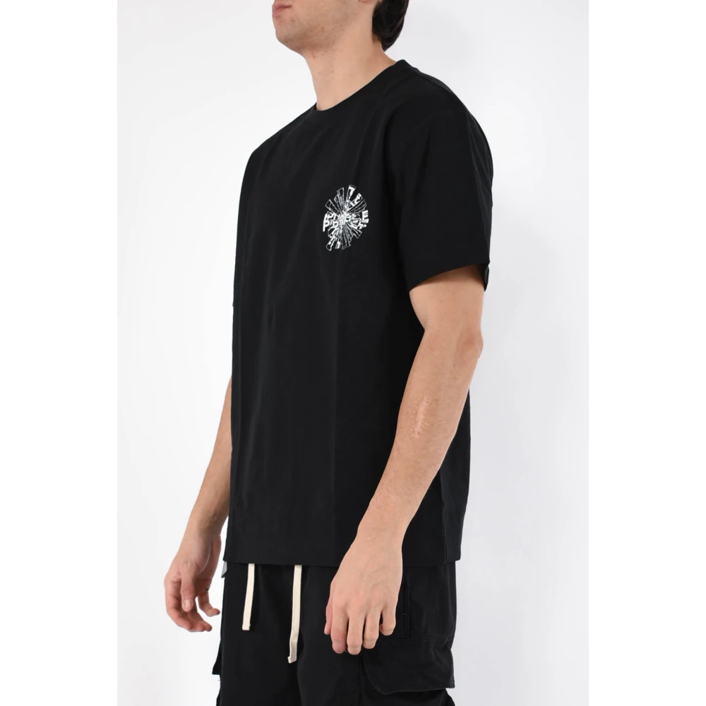Purple Brand Zwarte Katoenen T-shirt Oversize Jersey Black Heren