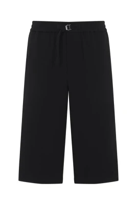 Wide-Leg Belted Cropped Trousers