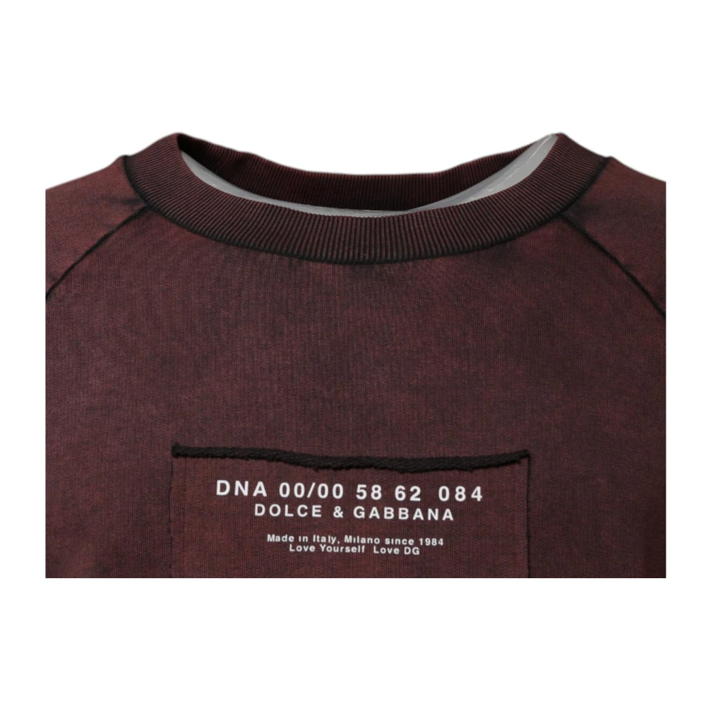 Dolce & Gabbana Bruine Katoenen Logo Crew Neck Sweater Brown Heren