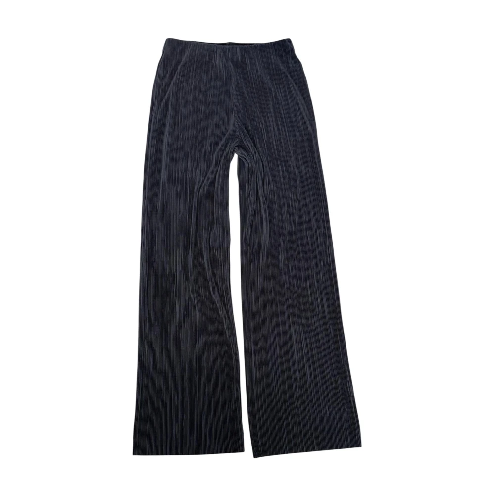 Calvin Klein Black Plisse Pull-On Trousers - Female - Wide Trousers - M - Trousers