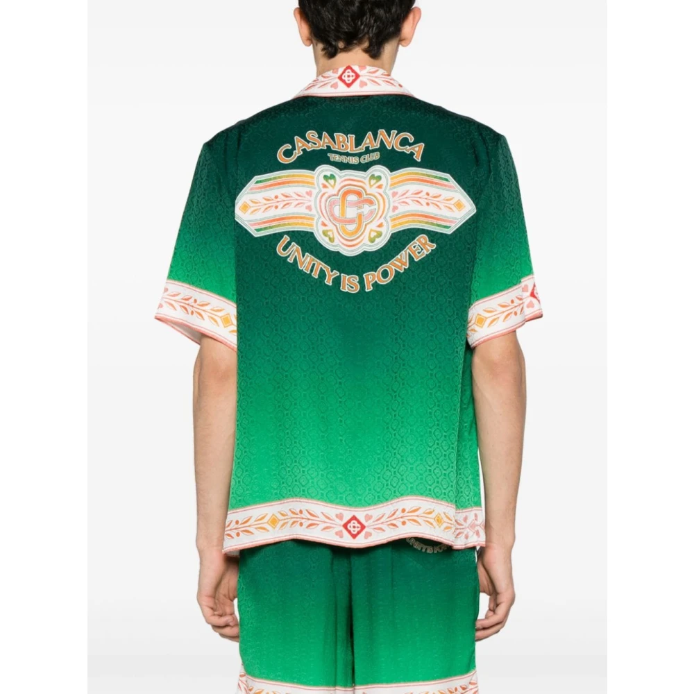 Casablanca Short Sleeve Shirts Green Heren