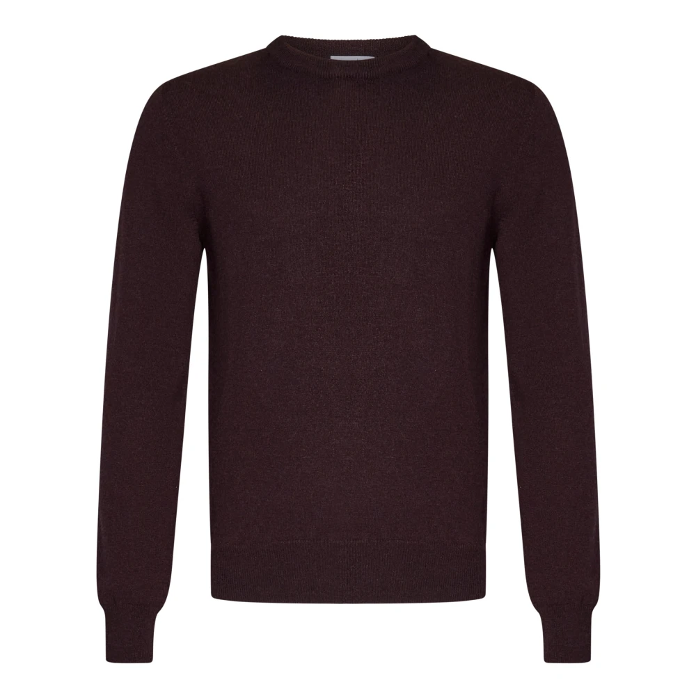 Malo Bordeaux Cashmere Crewneck Sweater Aw24 Brown Heren