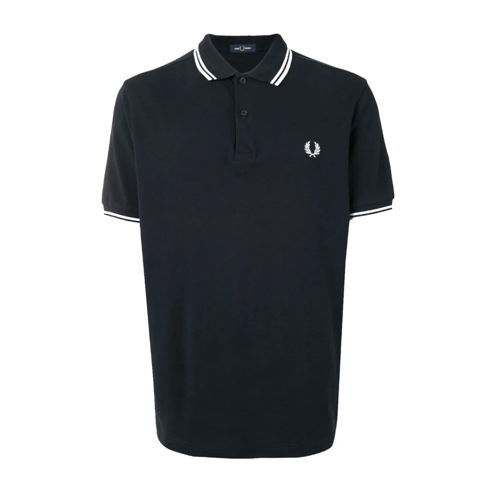 Fred Perry Uomo Blu Navy - Polo Con Logo E Doppia Riga /Bianca - Immagine 3