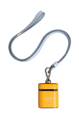 Kalvläder Logo Flip Hållare Rem för AirPods